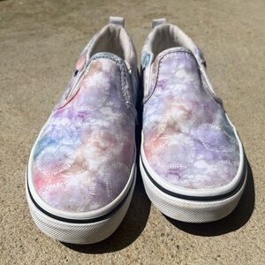 Girls Vans Tie Dye Hearts Slip Ons Size 2